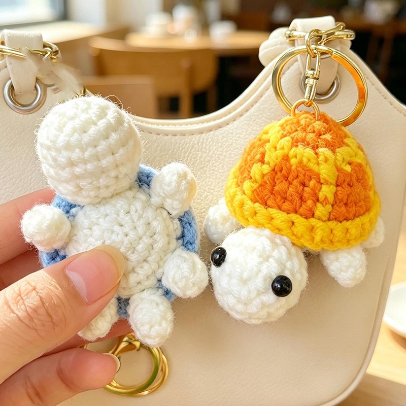 Mini Backpack Purse - Porte-clés tortue au crochet fait main,