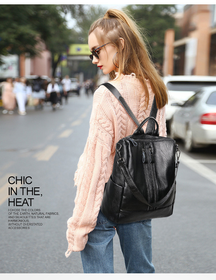 Mini Backpack Purse - Sac à dos d'école en cuir