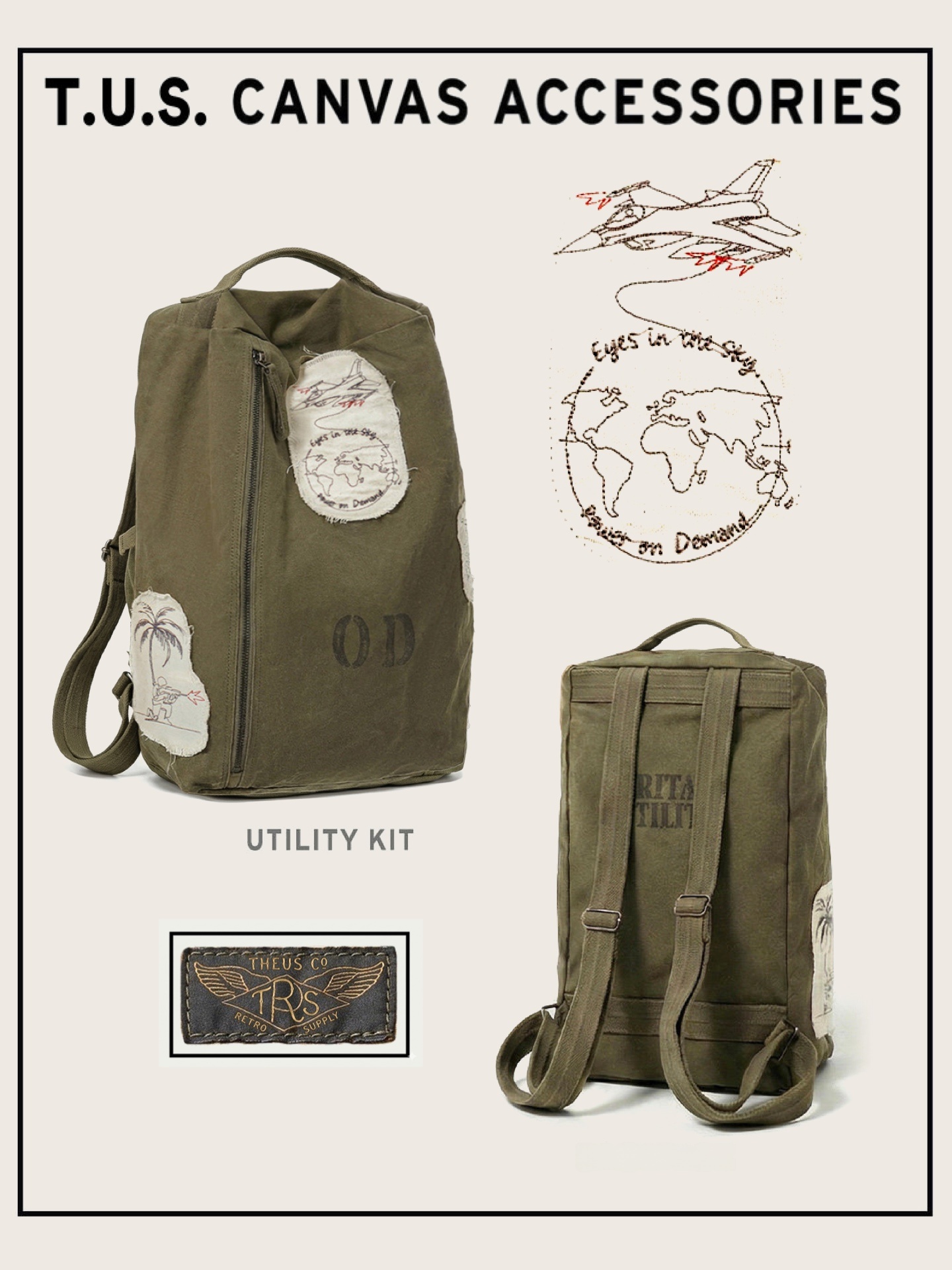 Canvas Backpack Casual - Sac à dos de sport en