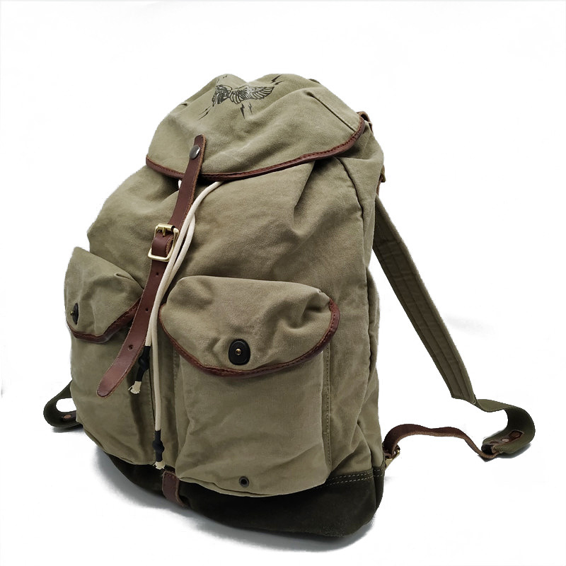 Canvas Backpack Casual - Sac à dos rétro américain en