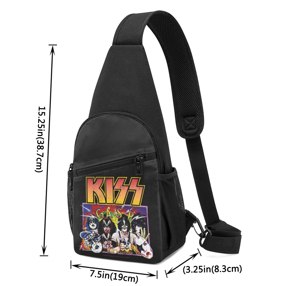 Rock Roll Band Kiss Cat Chest  - Sling Backpack Shoulder avis et prix