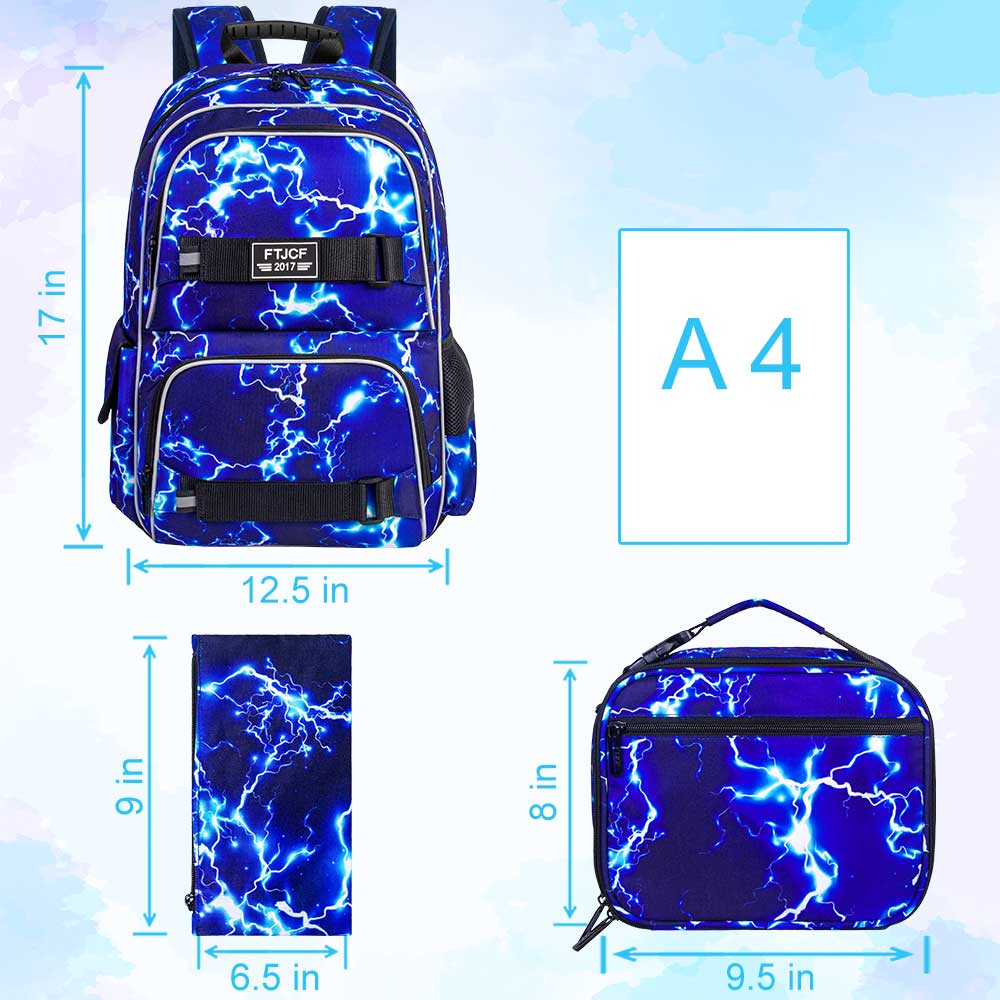 3 pièces Lightning garçons sac - School Backpack Teen avis et prix